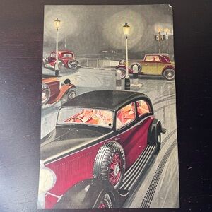 Vintage 1930's Dunlop Tires Advertising Ephemera, Automobile Magazine Art